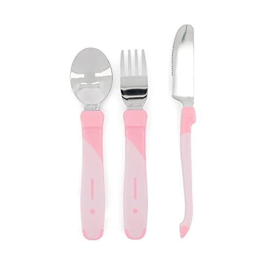 Twistshake Set de Cubiertos 12 Meses Rosa