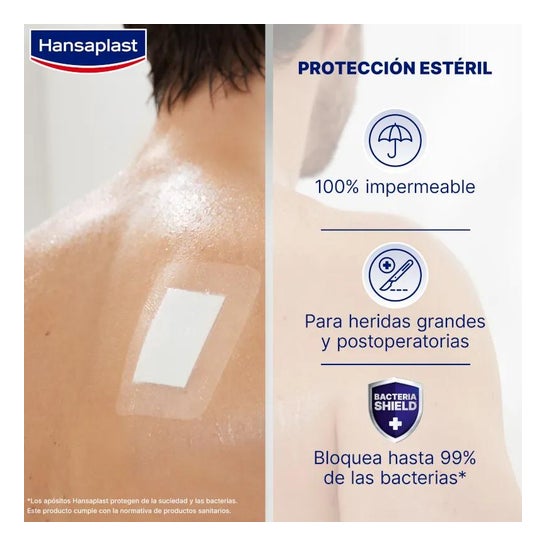 Hansaplast Med+ Aqua Protect XXL Apósitos 8x10cm 5uds