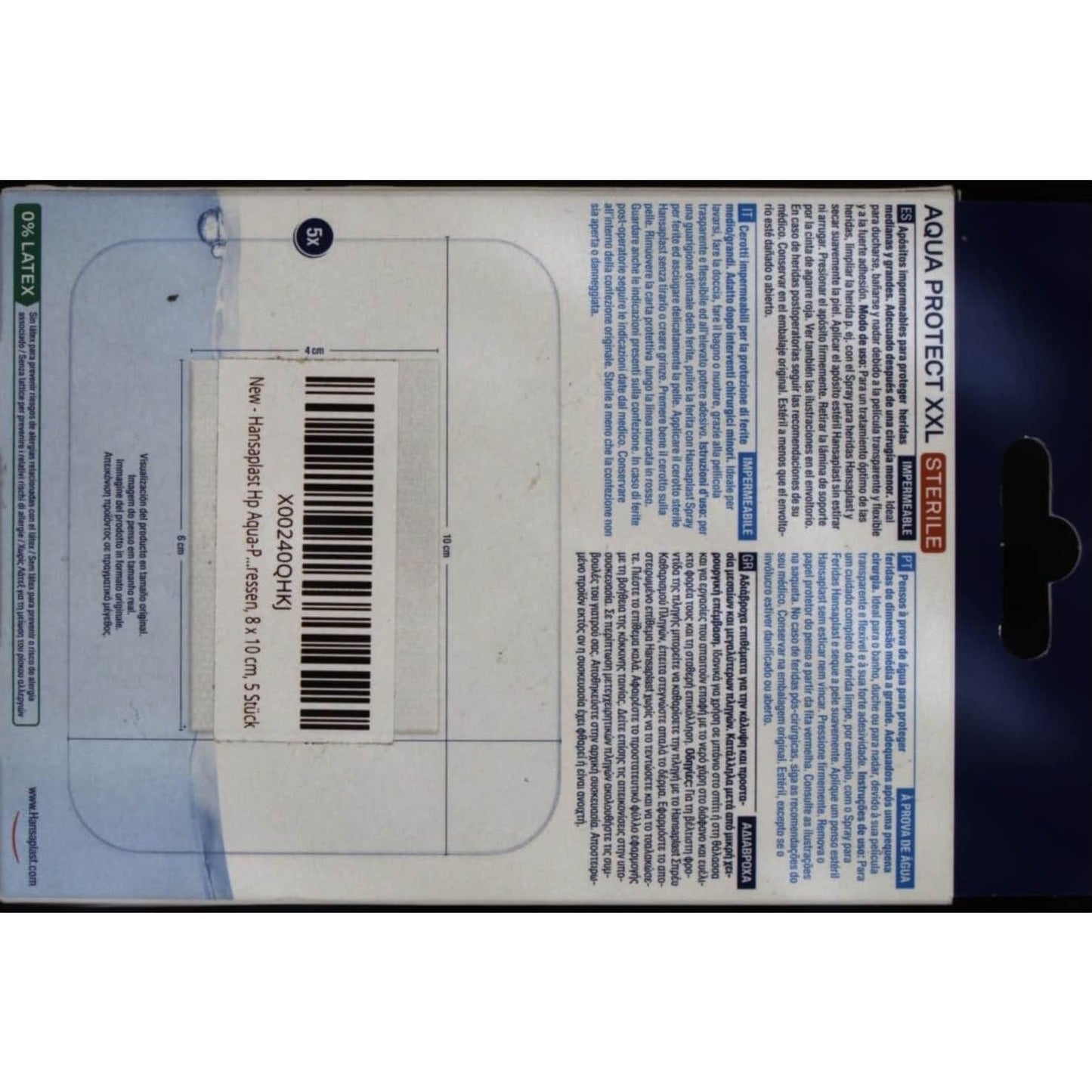 Hansaplast Med+ Aqua Protect XXL Apósitos 8x10cm 5uds