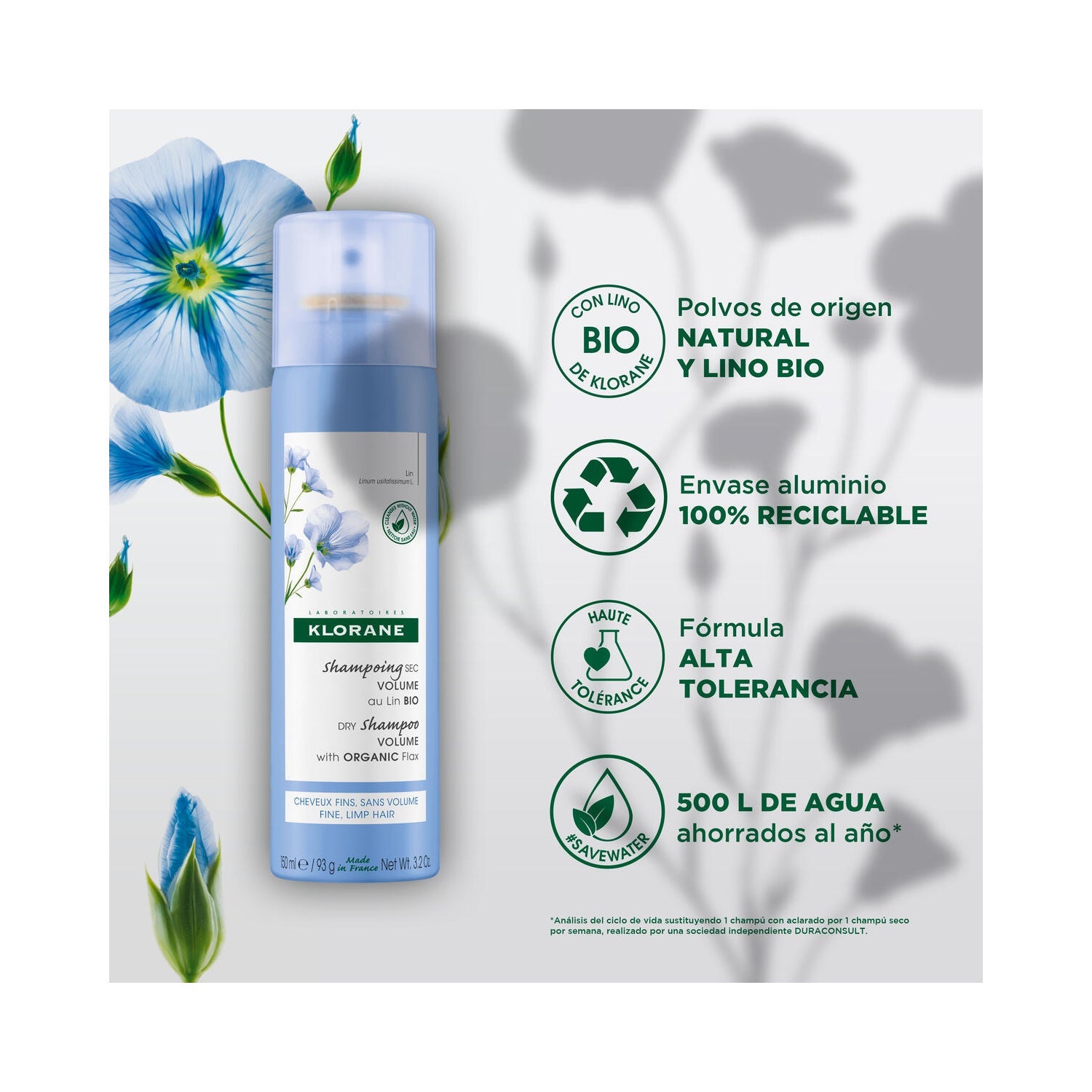 Klorane Champú Seco al Lino BIO 150ml
