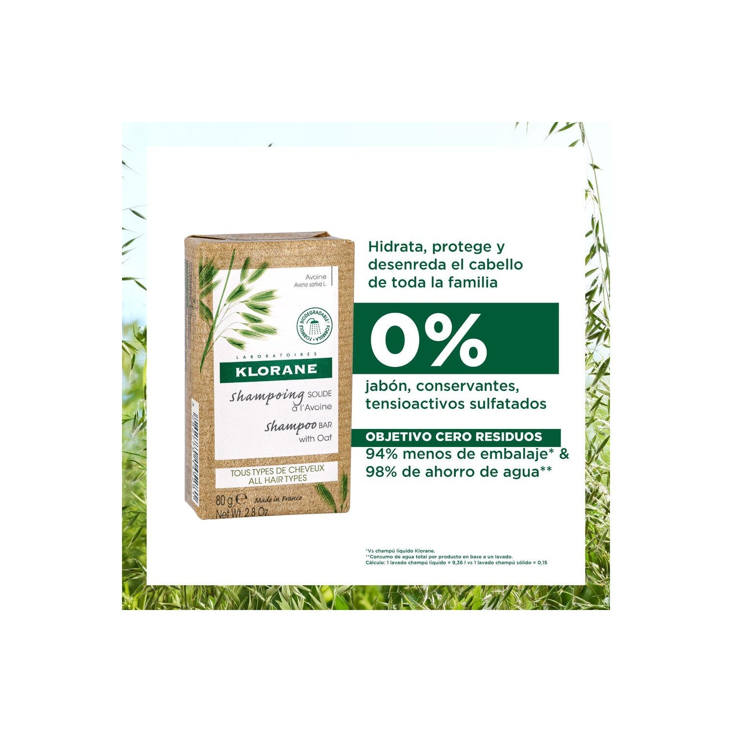 Klorane Champú Sólido a la Avena 80gr