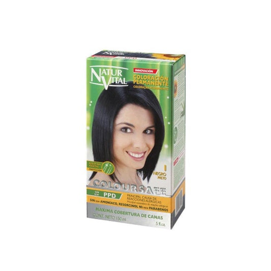 NaturVital Coloursafe Tinte Permanente 1 Negro 150ml