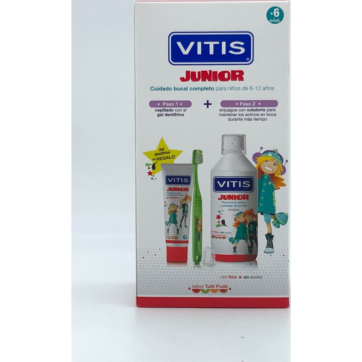 Vitis Junior Gel Dentífrico 75ml + Colutorio 500ml + Cepillo