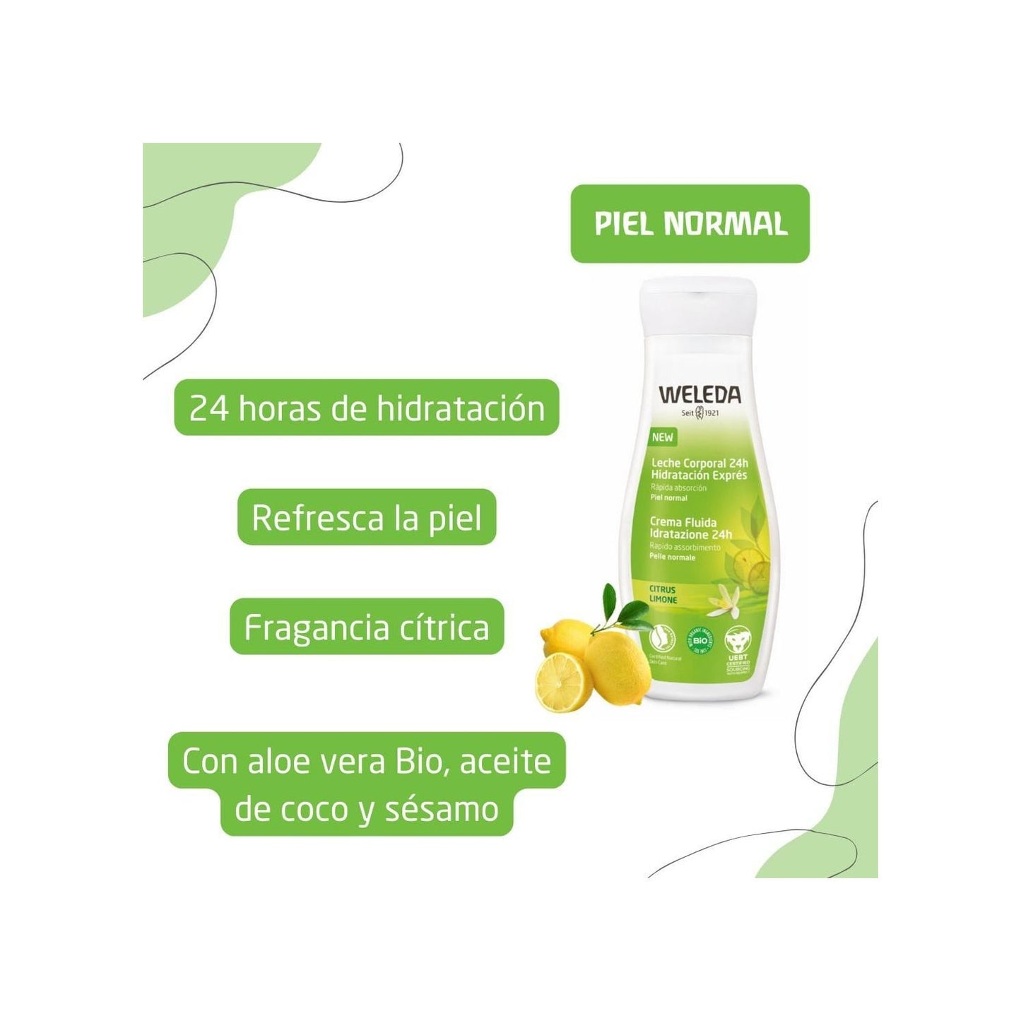 Weleda Leche Corporal 24H Hidratación Exprés de Citrus 200ml