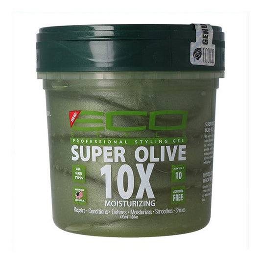 Eco Styler Super Olive 10 X gel Fijador Sin Alcohol Fuerte 473 ml