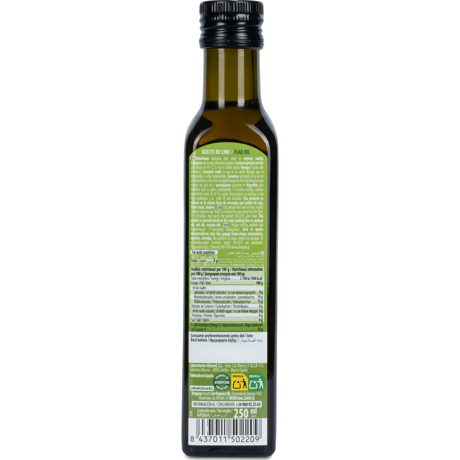 Naturgreen Aceite Ecológico De Lino 250 Ml