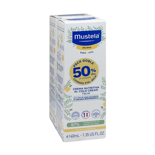 Mustela Duplo Cold Cream Crema Facial Bebé 2x40ml