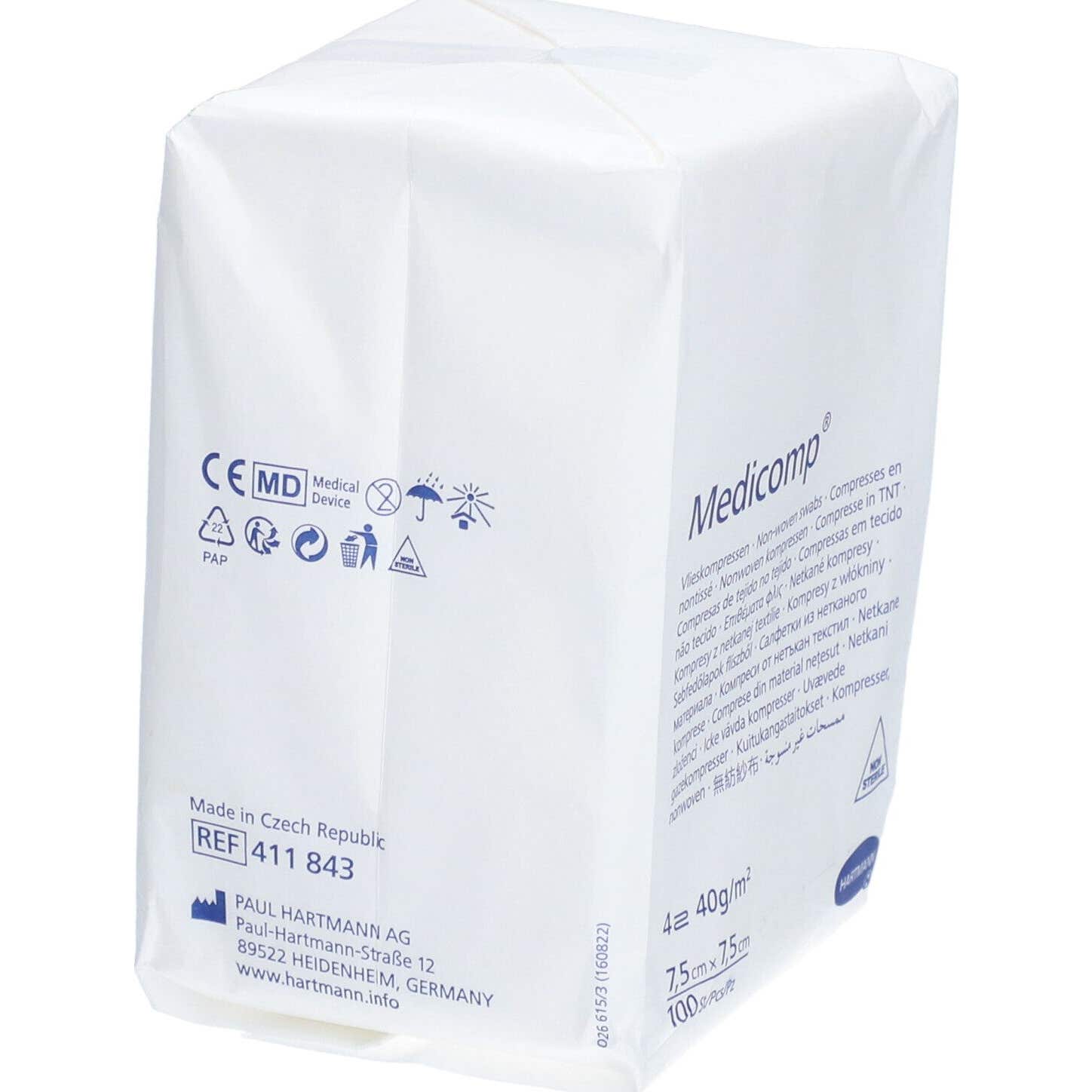 Medicomp Compresas No Esteriles 7,5x7,5cm 5uds