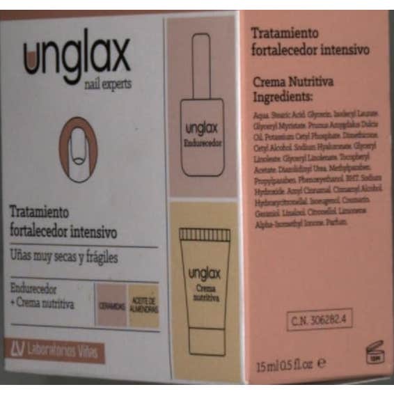 Unglax tratamiento uñas crema 15ml + endurecedor 10ml