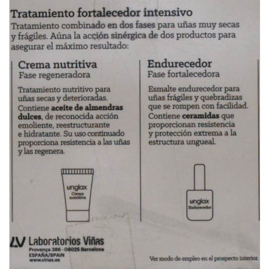 Unglax tratamiento uñas crema 15ml + endurecedor 10ml
