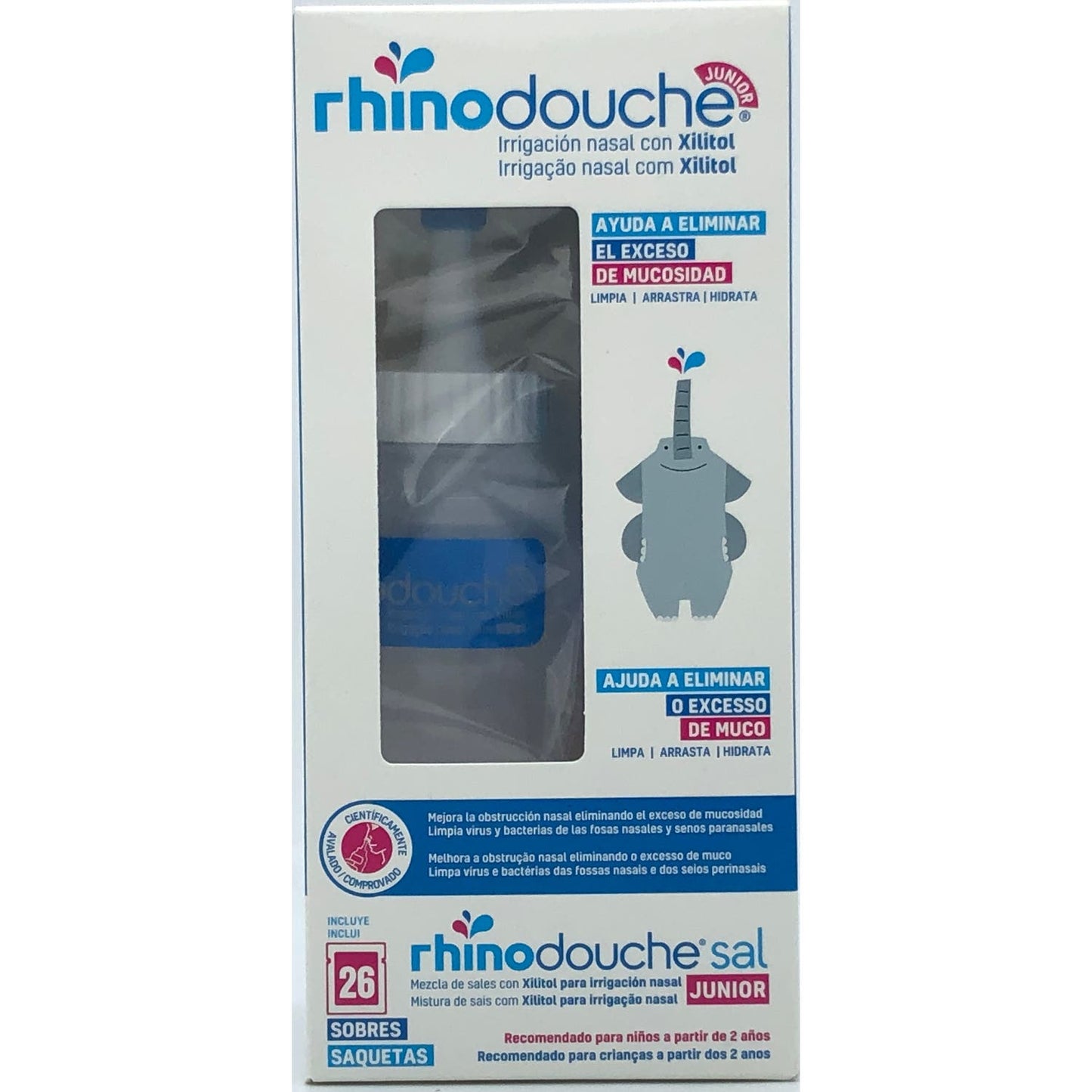 Rhinodouche Junior Irrigador Nasal + Rhinodouche Sal Junior 26 sobres