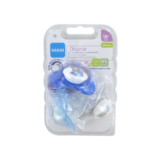 MAM Succette Original 18+ Meses Silicone Garçon 3 uds