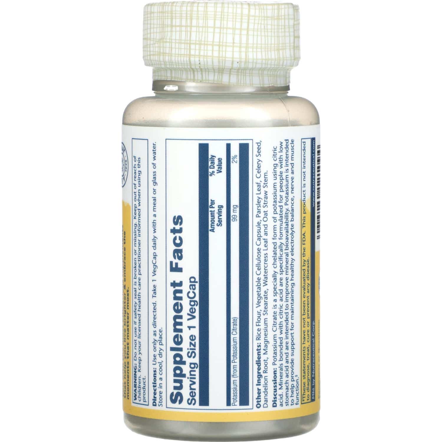 Solaray Potasio Citrato 99mg 60 Cap