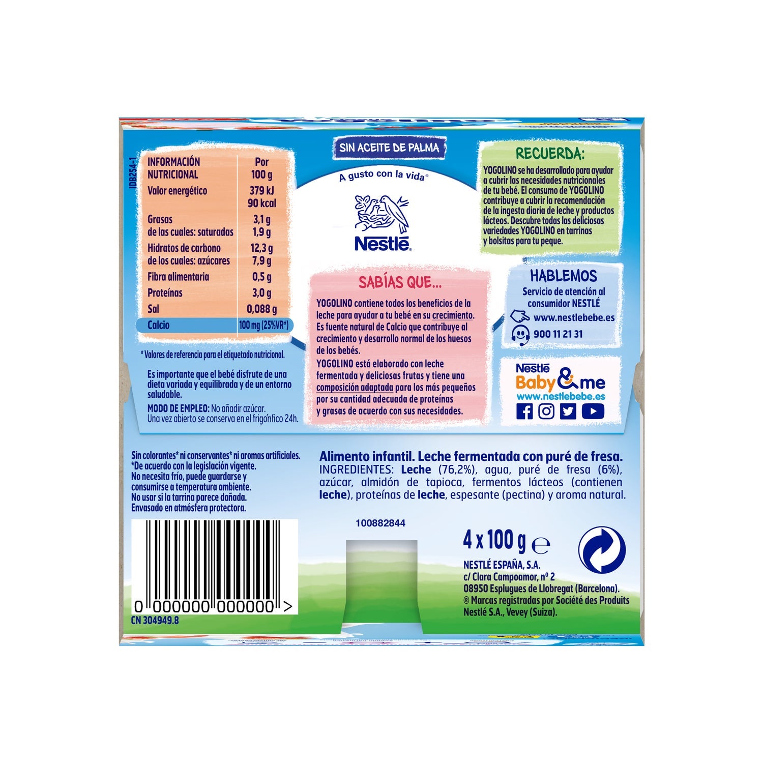 Nestlé postre lácteo fresa 4uds