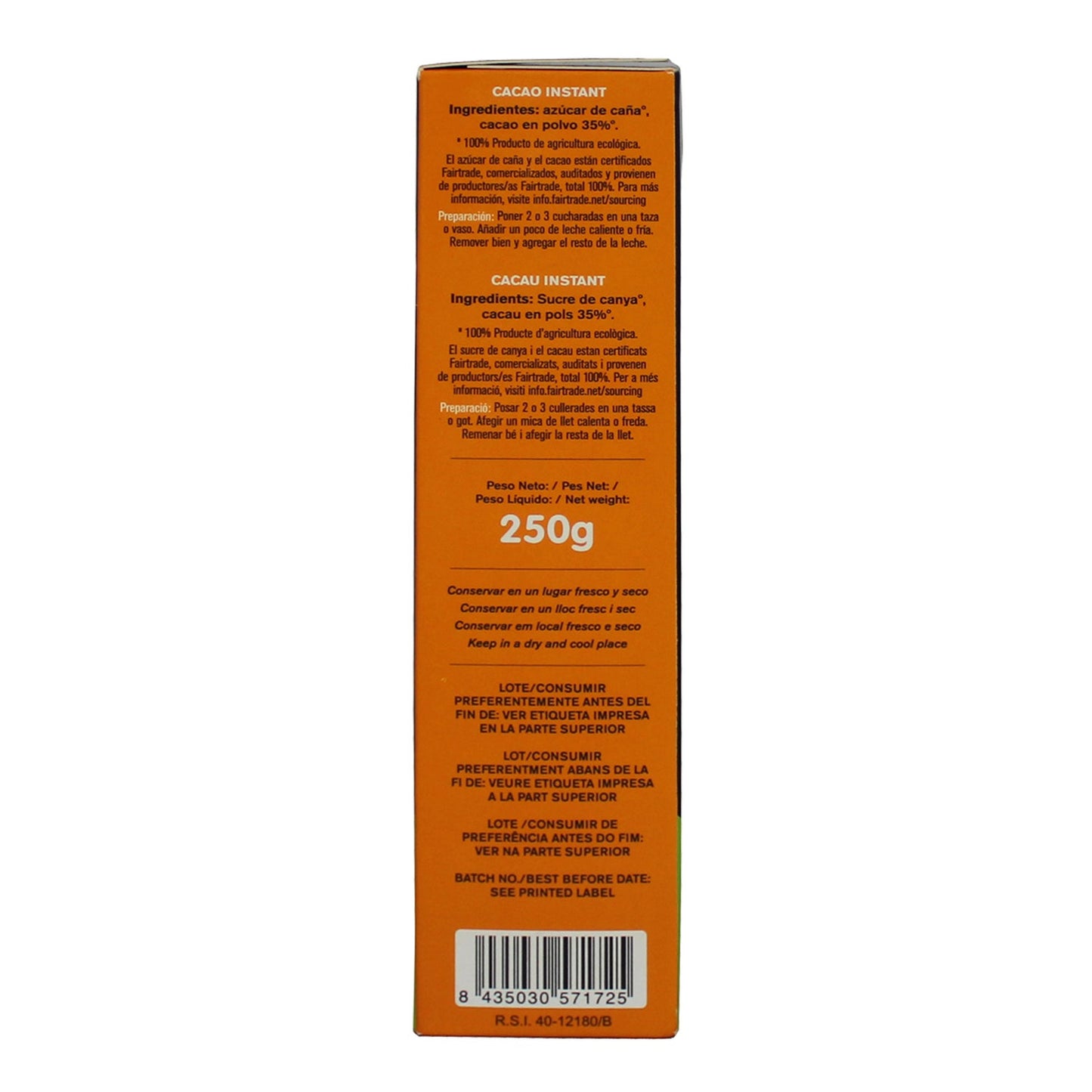 Alternativa3 Cacao Instantáneo Ecológico 250g
