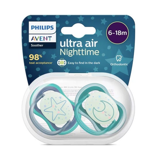 Avent Ultra Air Night Chupete Nocturno 6-18m 2uds
