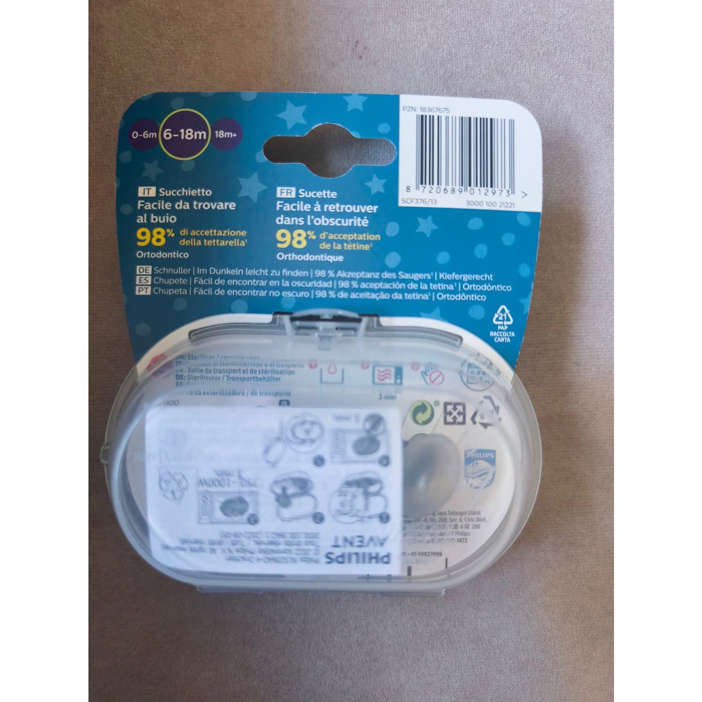 Avent Ultra Air Night Chupete Nocturno 6-18m 2uds
