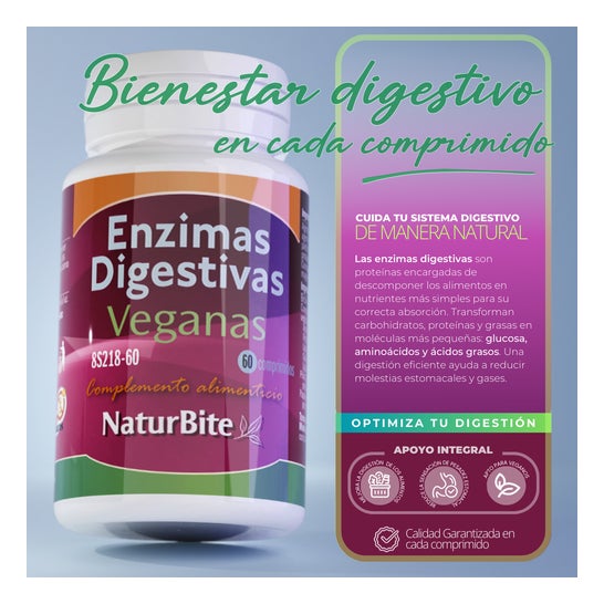 NaturBite Enzimas Digestivas Veganas 120 comp