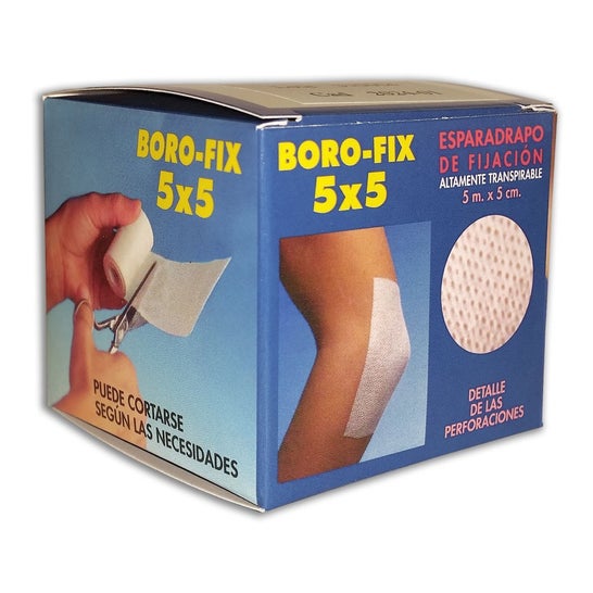 Tubipax Esparadrapo Boro-Fix Fijación Transpirable Blanco 5m x 5cm