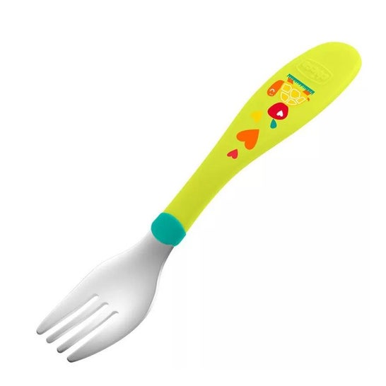 Chicco Pack Cubiertos Inox +18m Verde