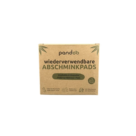 Pandoo Set Discos Desmaquillantes Reutilizables 18 uds + Dispensador