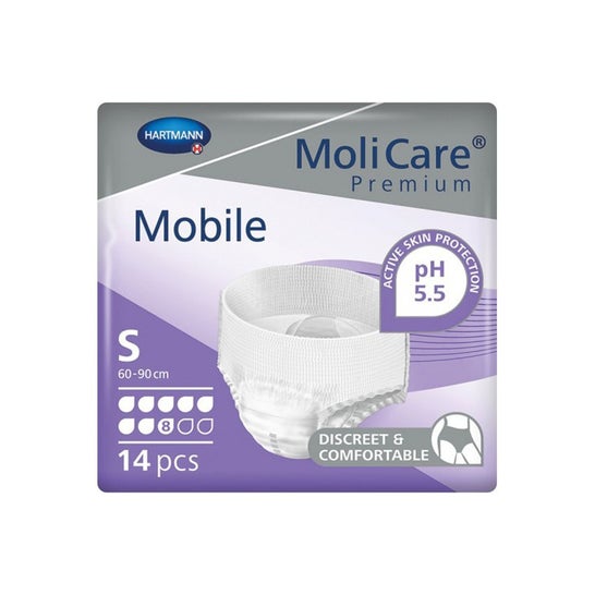 MoliCare Premium Mobile Slip Absorbente 8 Drops Talla S 14uds
