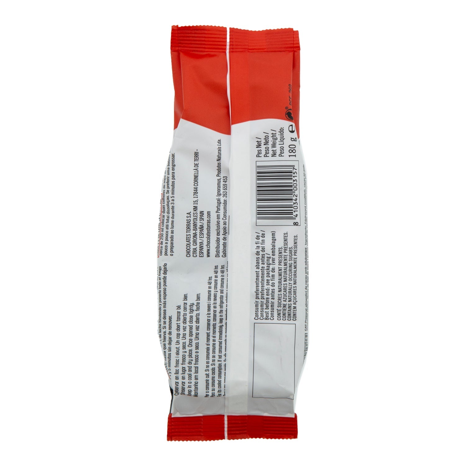 Torras Cacao Polvo Taza sin Gluten sin Azúcar 180g