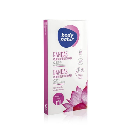 Body Natur Bandas de Cera Piel Sensible Rosa Mosqueta Bio 16 uds