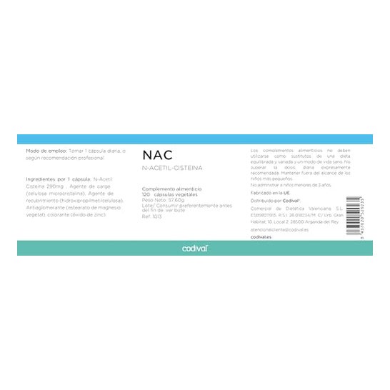 Codival Nac N-Acetilcisteína 120 caps