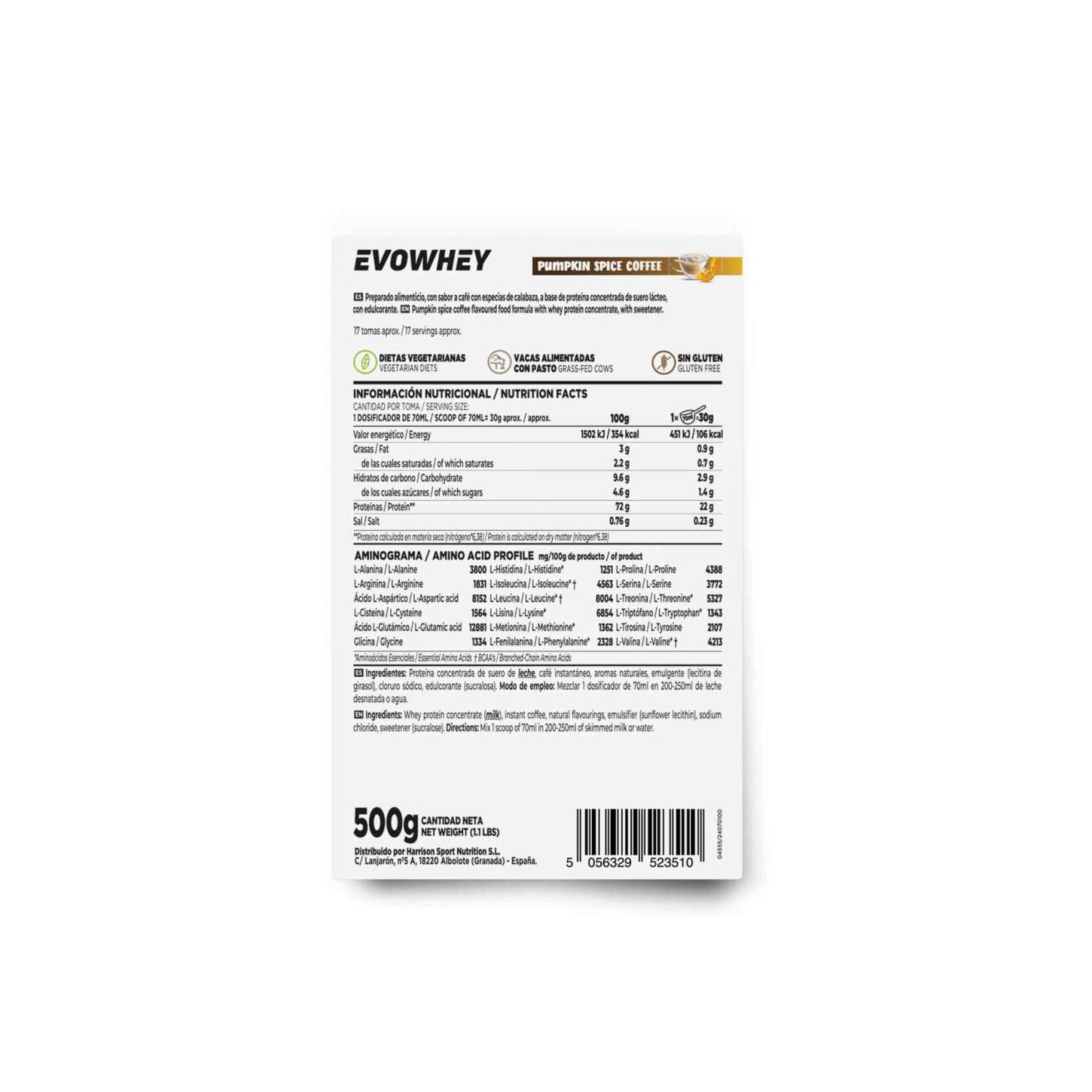 HSN Evowhey Protein Café con Especias de Calabaza 500g