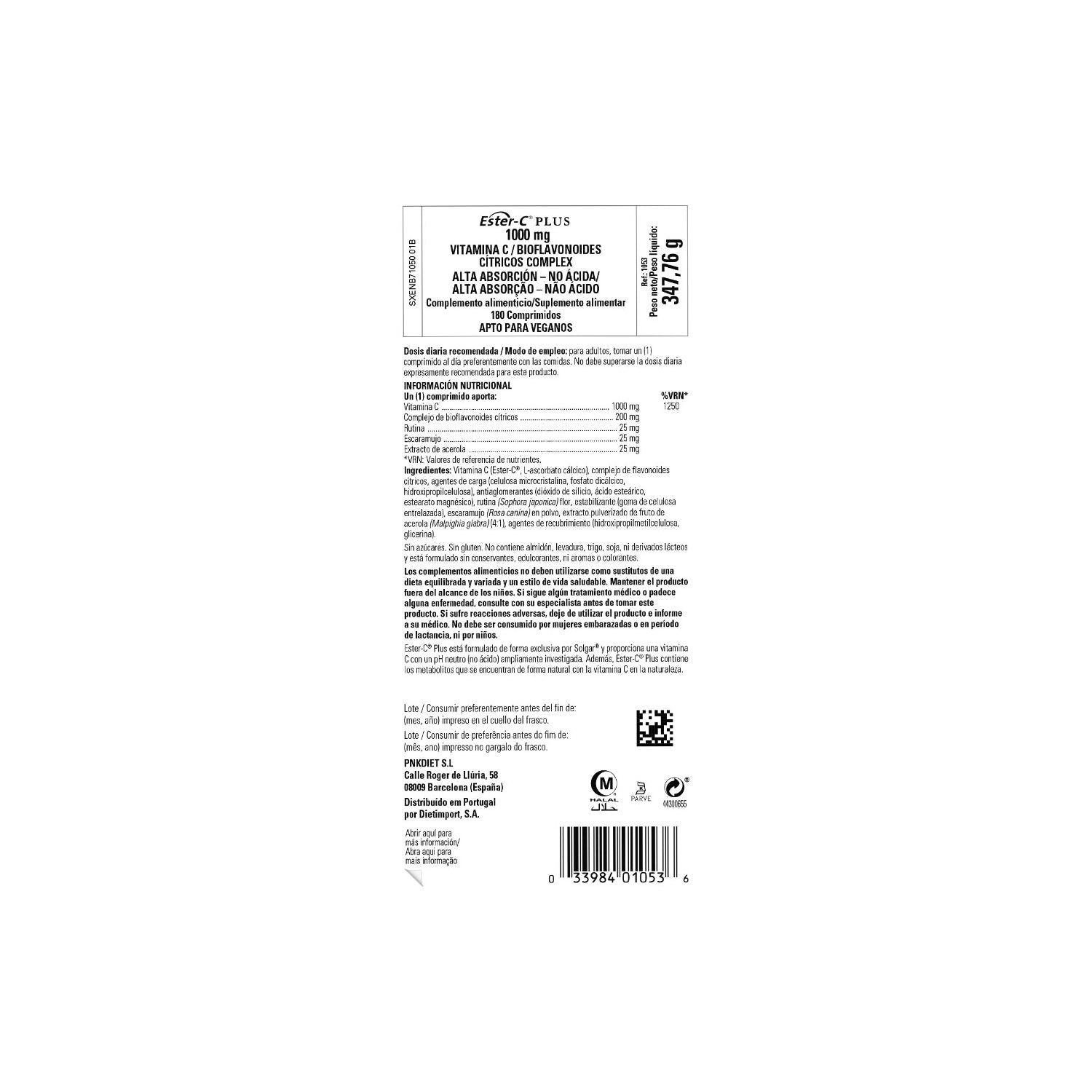 Solgar Ester-C Plus Vitamina C 1000mg 180comp