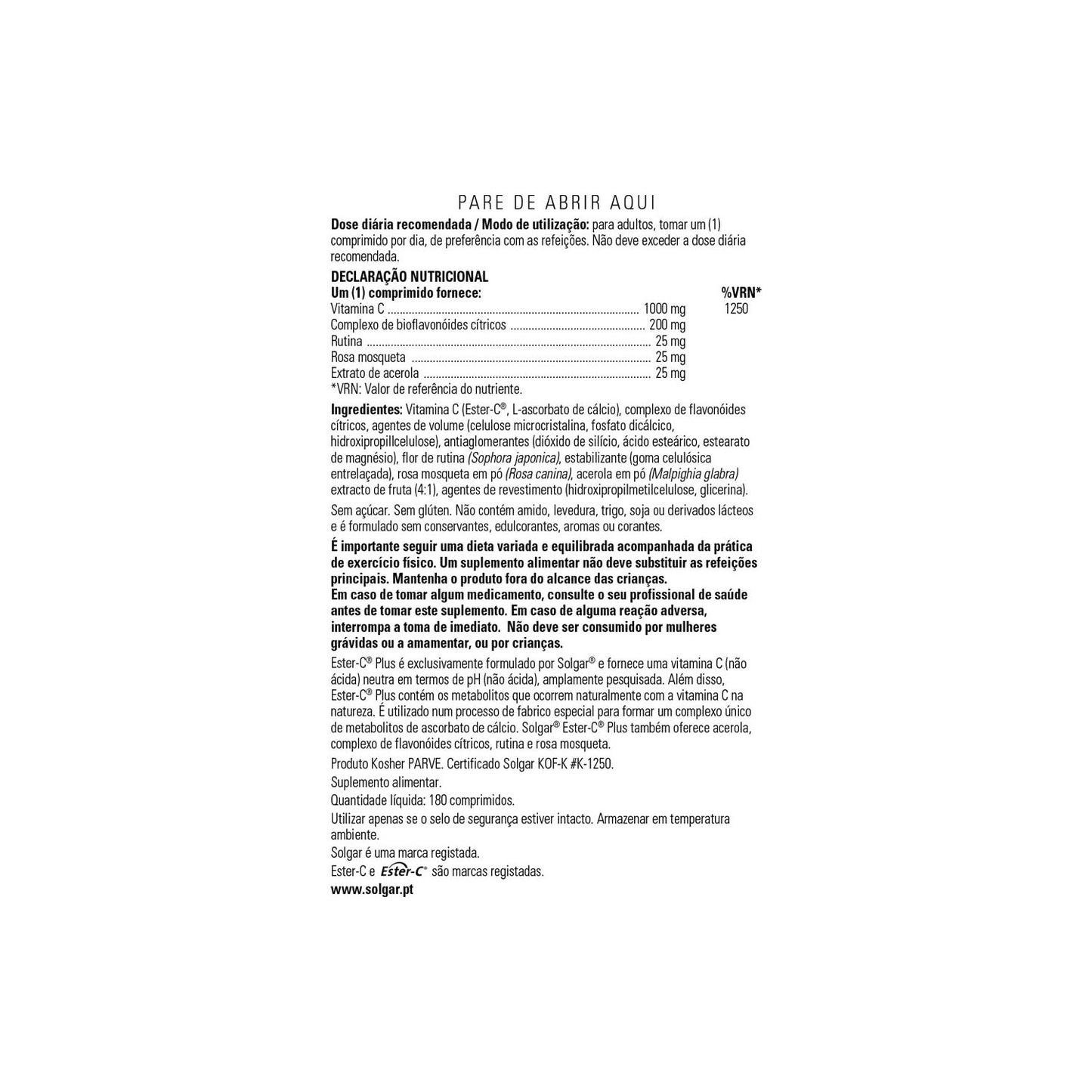 Solgar Ester-C Plus Vitamina C 1000mg 180comp