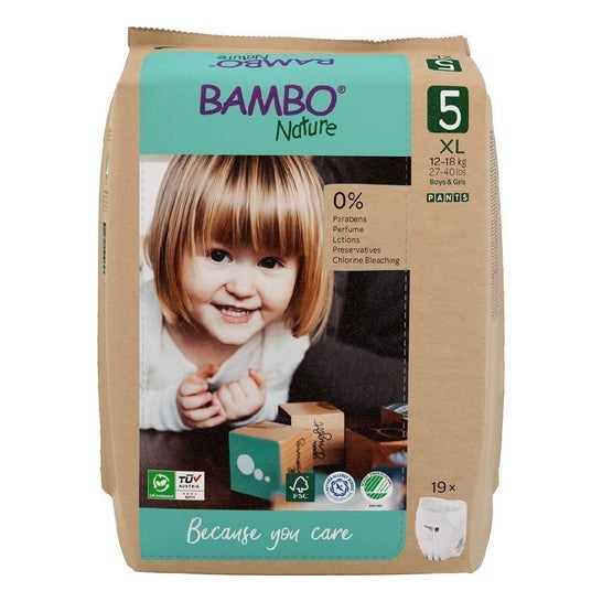 Bambo Nature Pañales Talla 5 XL 12-18kg 15uds