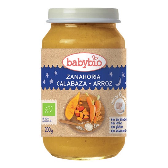 Babybio Tarrito Ecológico De Zanahoria, Calabaza Y Arroz 200g