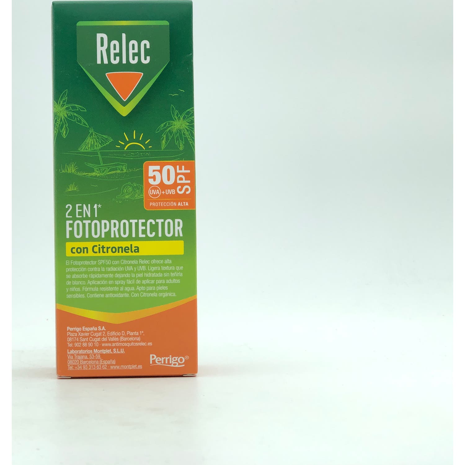 Relec 2en1 Fotoprotector SPF50 y Repelente con Citronela 100ml