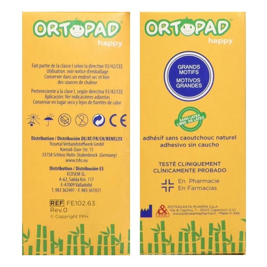 Ortopad® Happy parche ocular junior 20uds