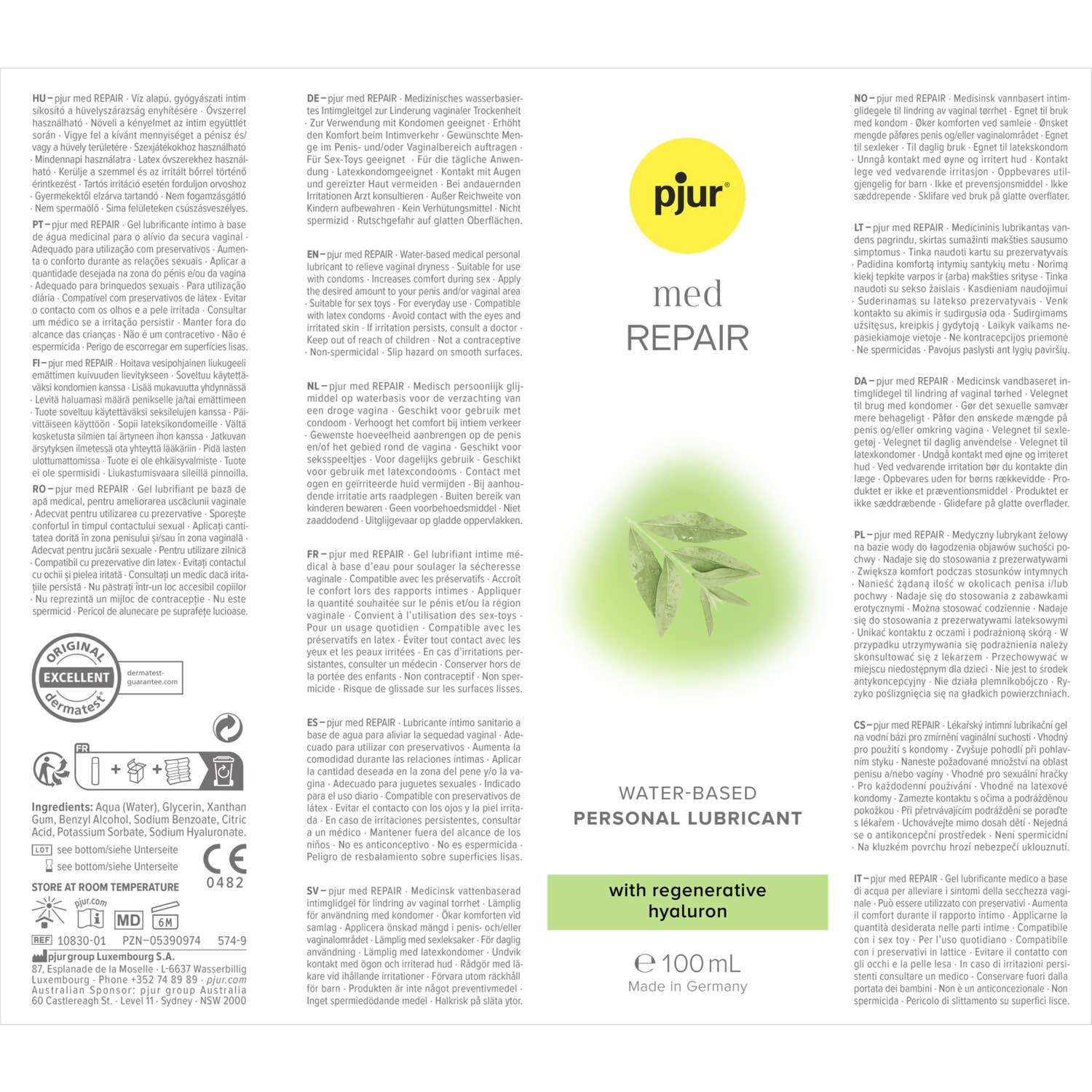 Pjur Med Lubricante Reparador Glide 100ml