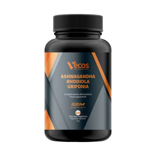 Vecos Nucoceuticals Extracto de Ashwagandha y Rhodiola 100 caps