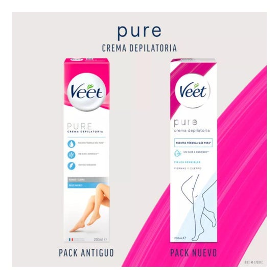 Veet Pure Crema Depilatoria Piernas y Cuerpo Piel Sensible 200ml