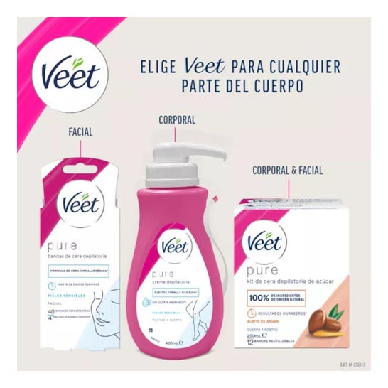 Veet Pure Crema Depilatoria Piernas y Cuerpo Piel Sensible 200ml