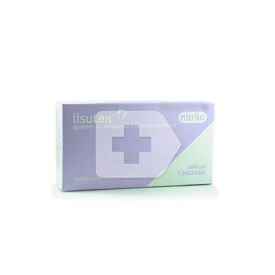Lisutex guantes de nitrilo sin polvo T mediana 100 uds