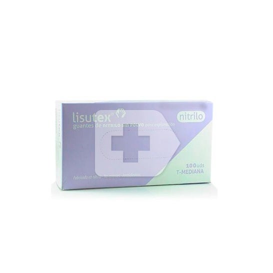 Lisutex guantes de nitrilo sin polvo T mediana 100 uds