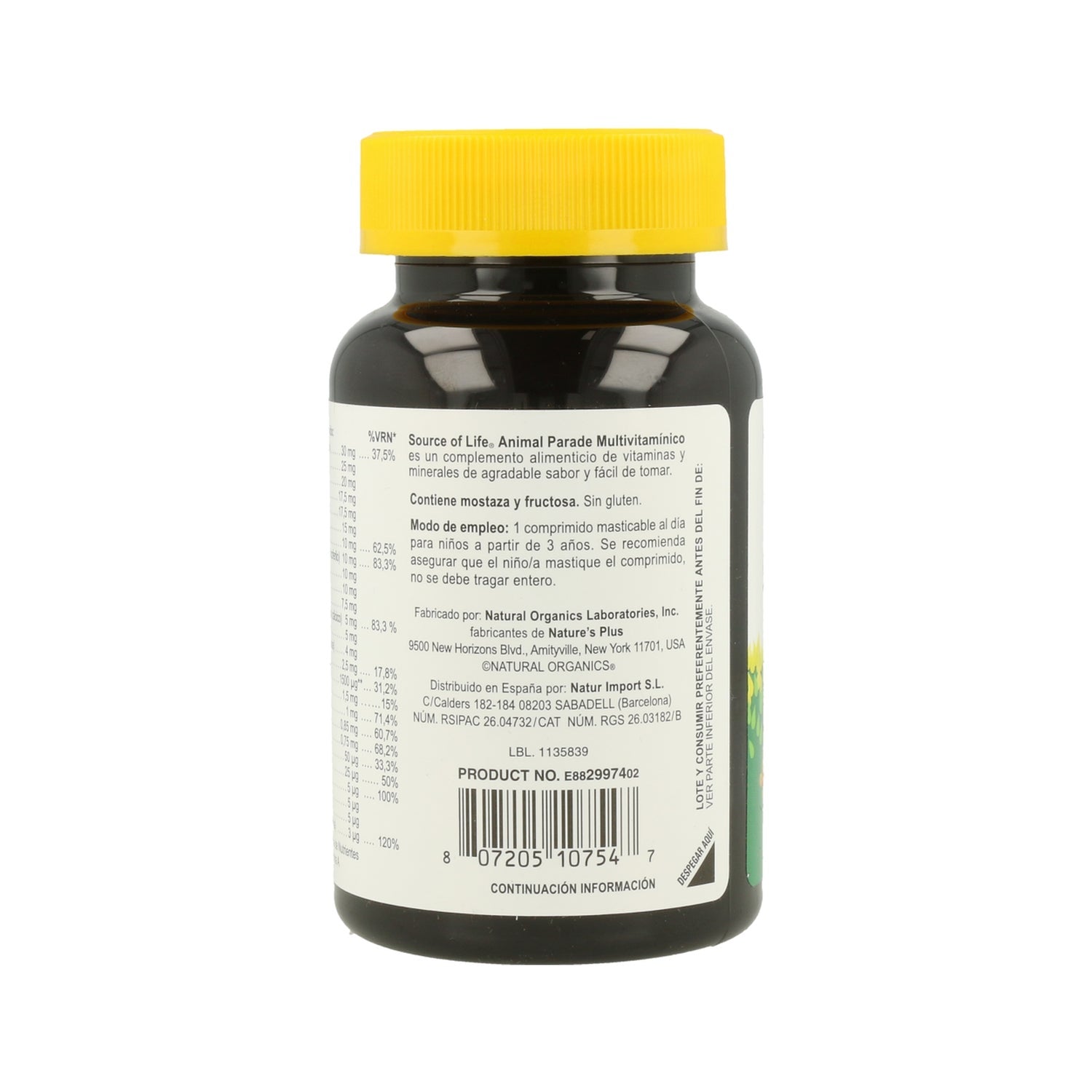 Nature's Plus Animal Parade Multivitamínico Naranja 60caps