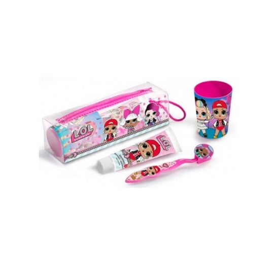 Vaza Neceser Lol Dentrifico + Cepillo + Vaso