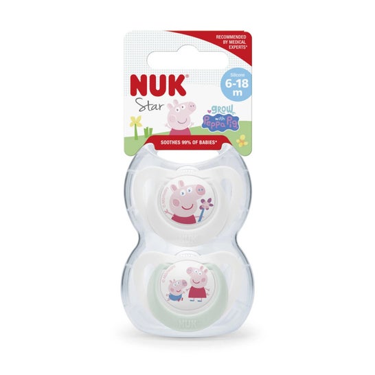 Nuk Star Peppa Pig Chupete 6-18M 2 uds