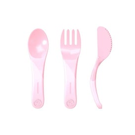 Twistshake Set de Cubiertos de Aprendizaje +6 Meses Rosa