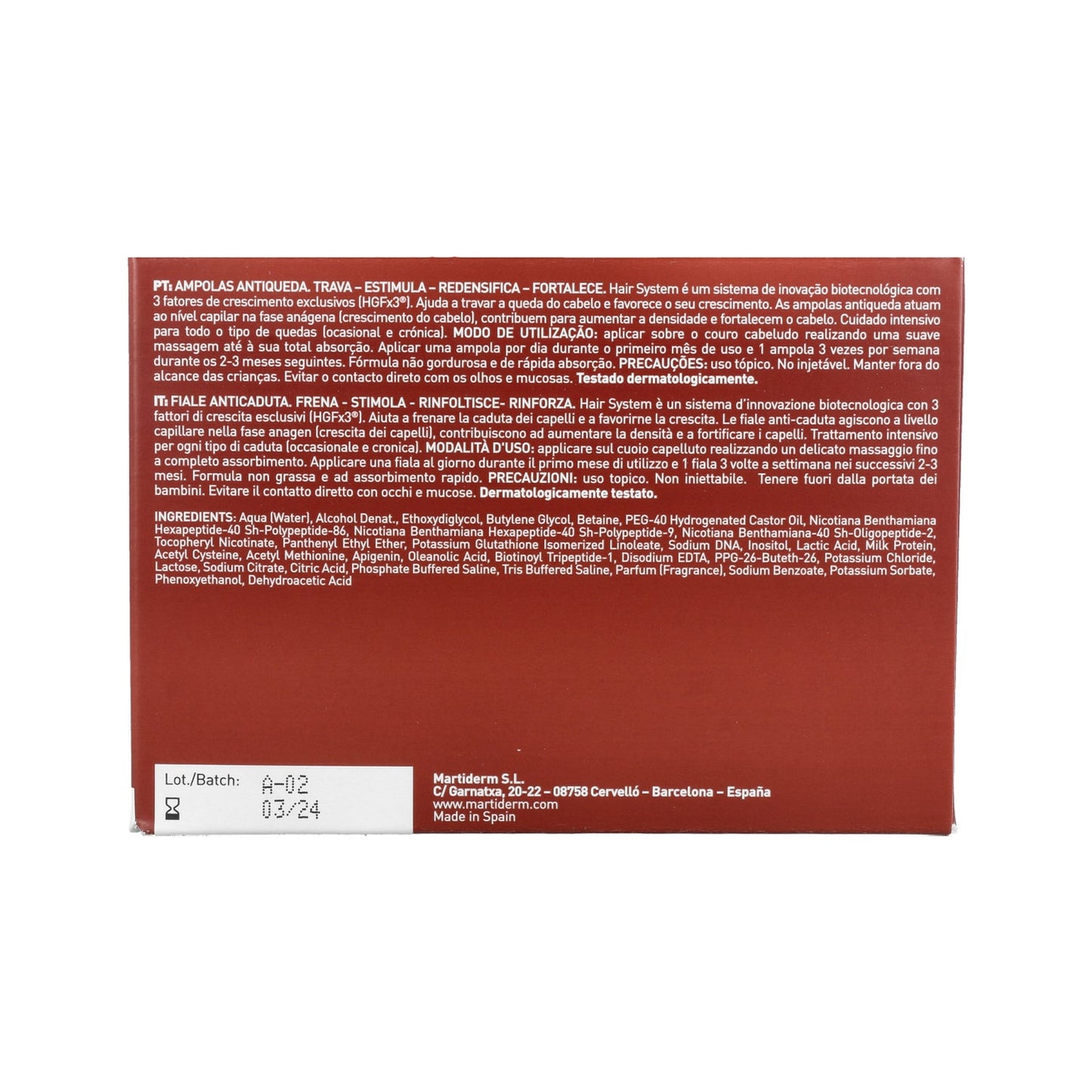 Martiderm® Hair System Ampollas Anticaída 28amp