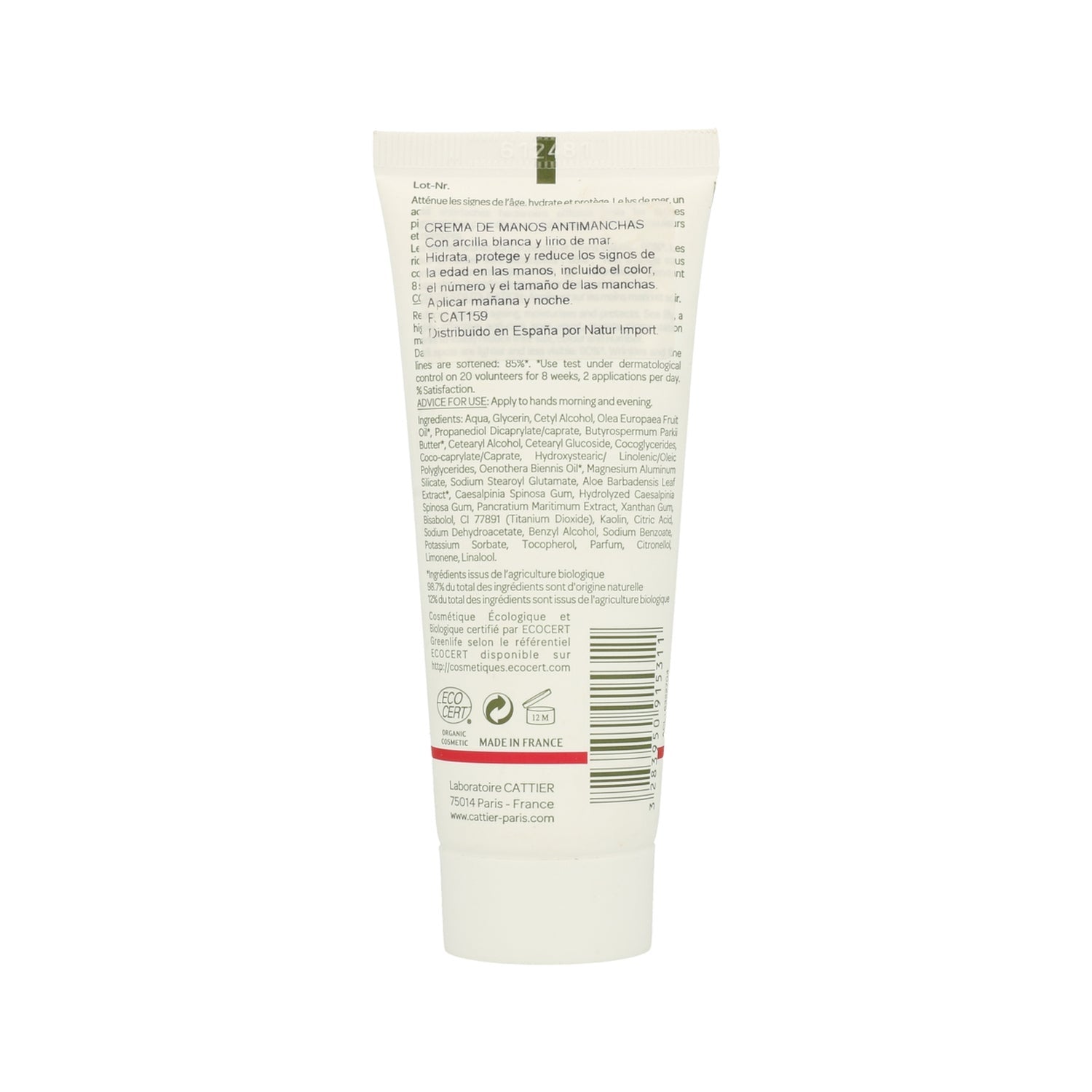 Cattier Crema De Manos Antimanchas Antiedad 75ml