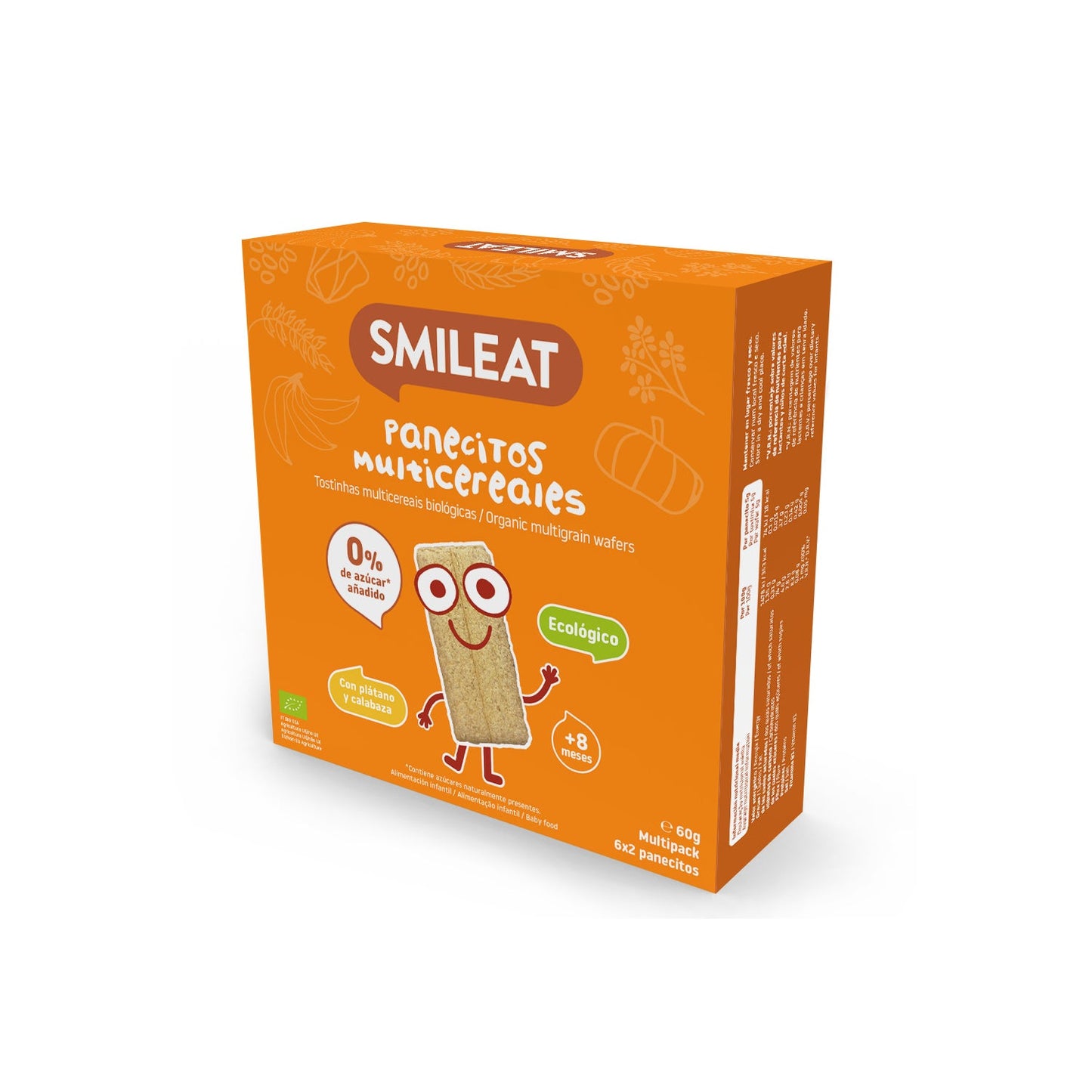 Smileat Panecitos Ecológicos Multicereales con Plátano y Calabaza 60g