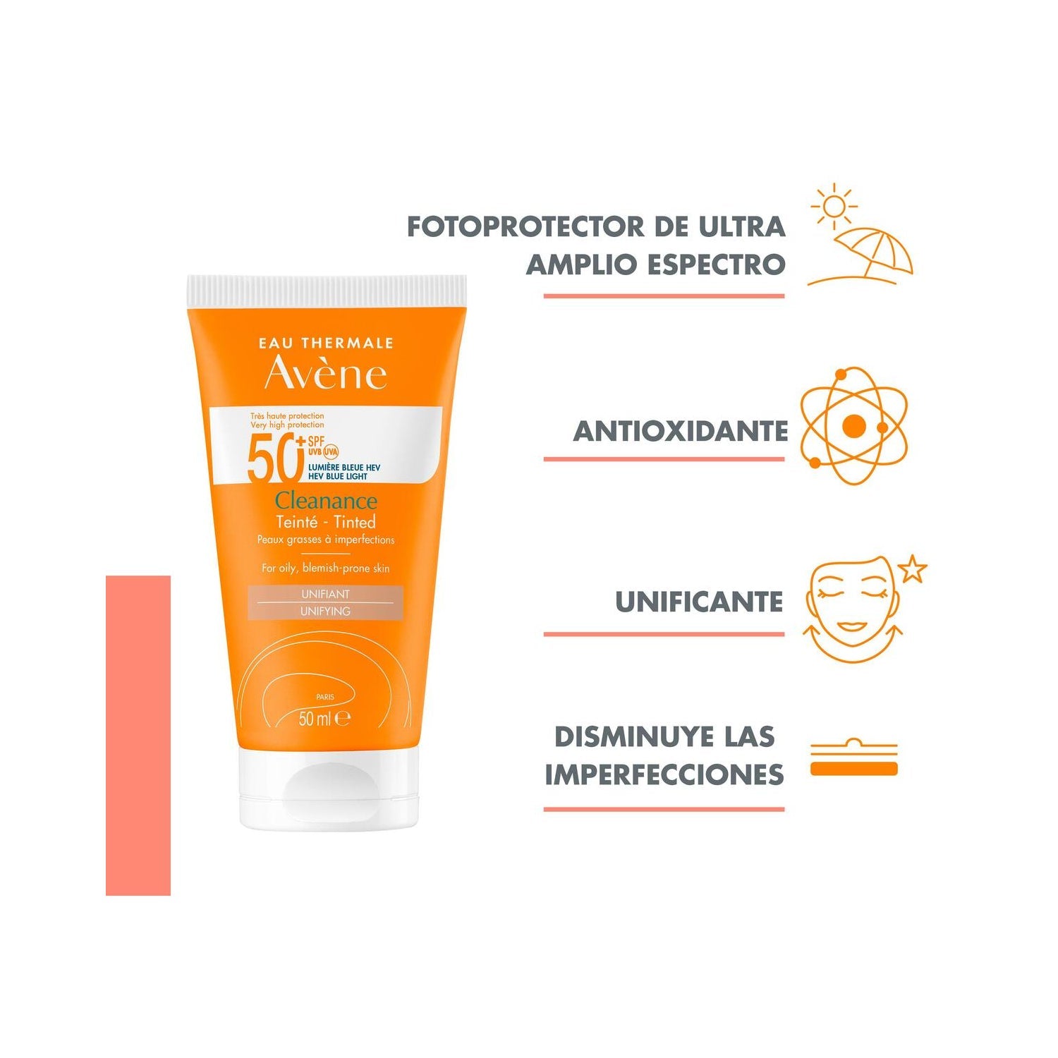 Avene Solar Cleanance Solar SPF 50+ Color 50ml